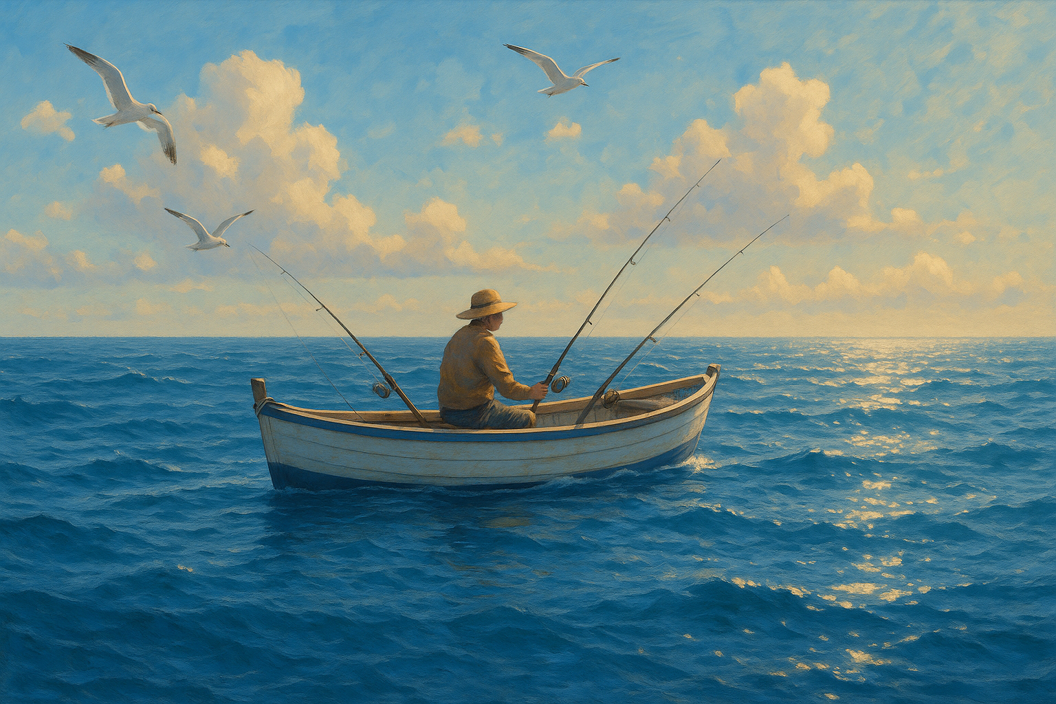 fishing, boat, ocean